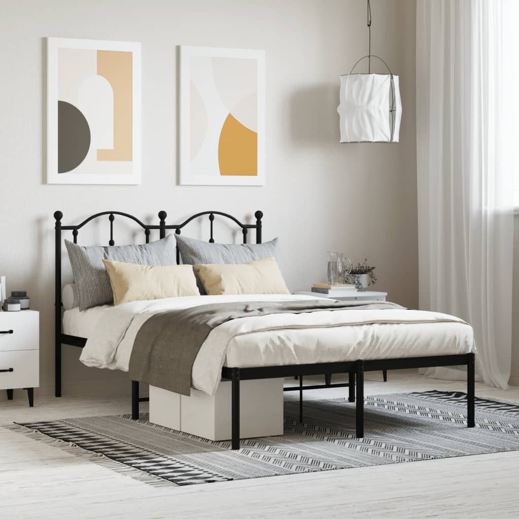 "2026 Promotion" Bettgestell moderne - mit Kopfteil - Metall Schwarz - 120x190 cm - Polsterbett CC21417
