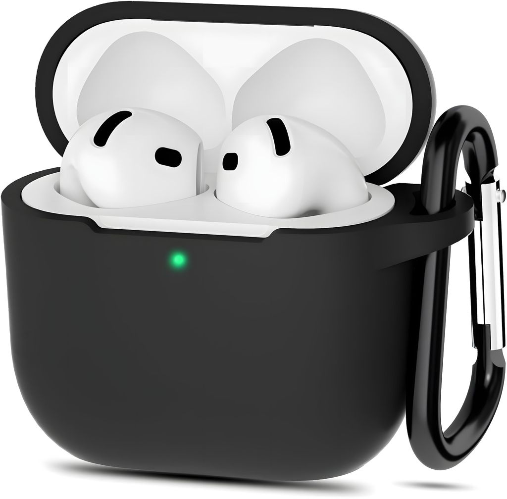 AVANA Hülle für Apple AirPods 4 Schutzhülle Silikon Cover Kopfhörer Slim Fit Case Tasche Schwarz