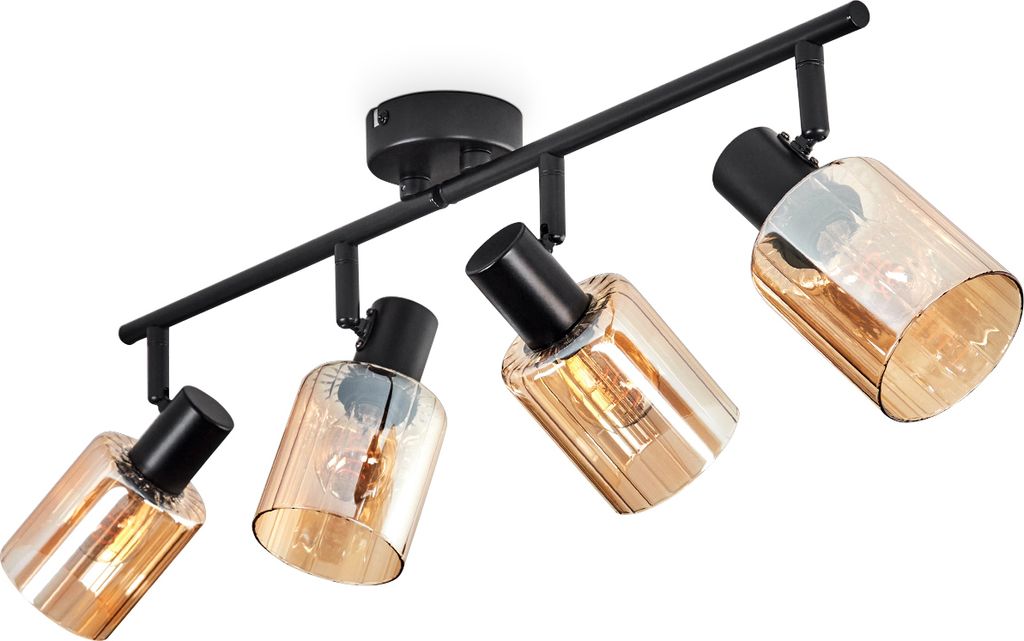 Acqui Deckenlampe aus Metall/Glas in Schwarz