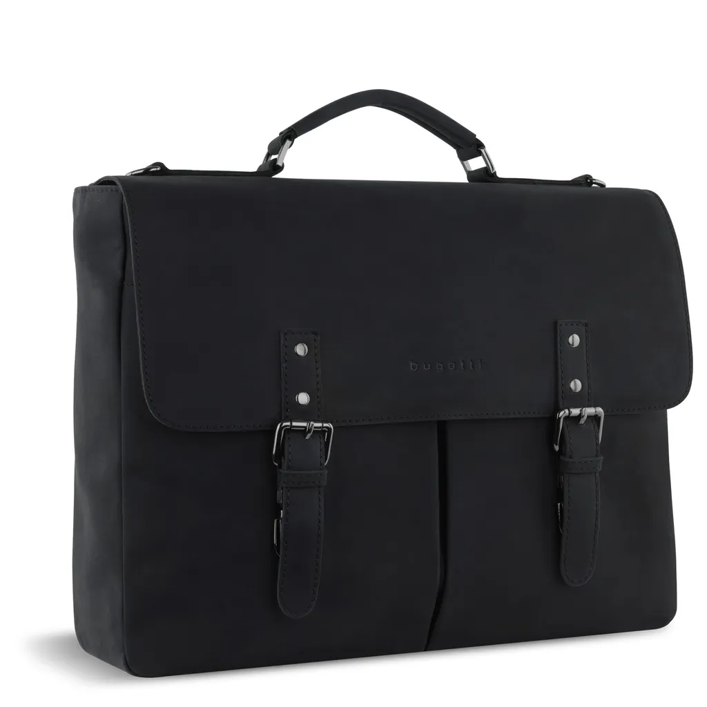 Sac ordinateur Bugatti Luca noir à rabat - Protection PC 15 pouces - 2