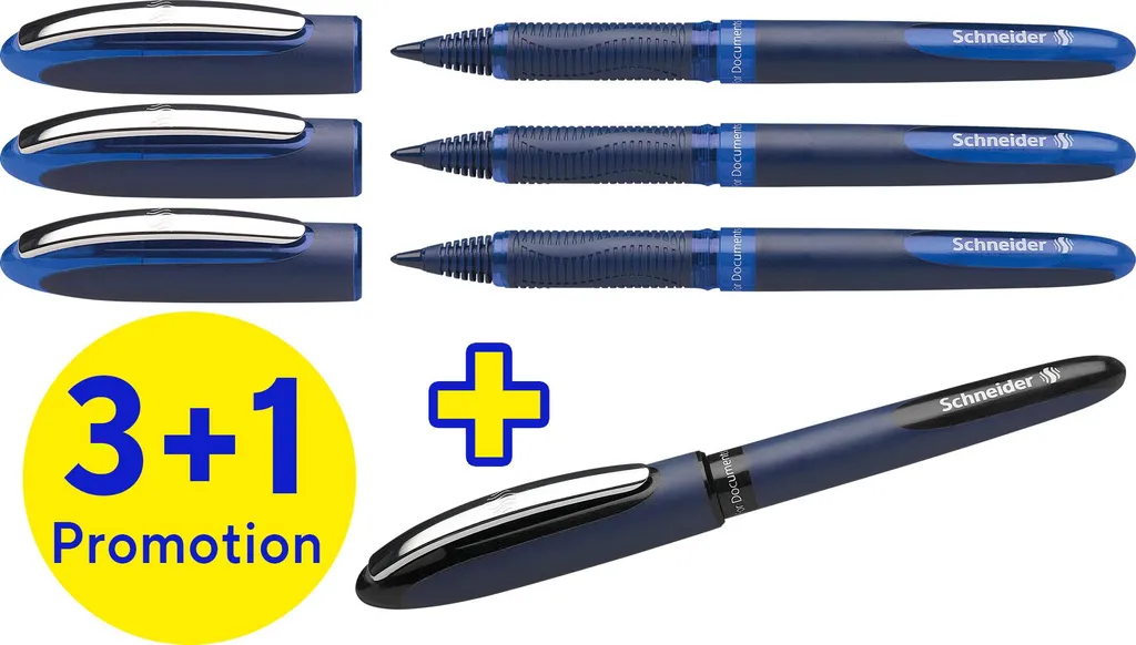 Schneider One Business Roller 183084 Encre Bleue 0,6mm - Pack de 4