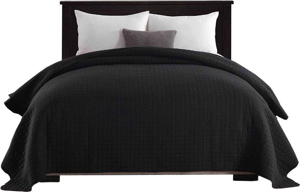 Bettüberwurf – Schwarz – 240x260 cm – Für Doppelbett – Polyester – s Design