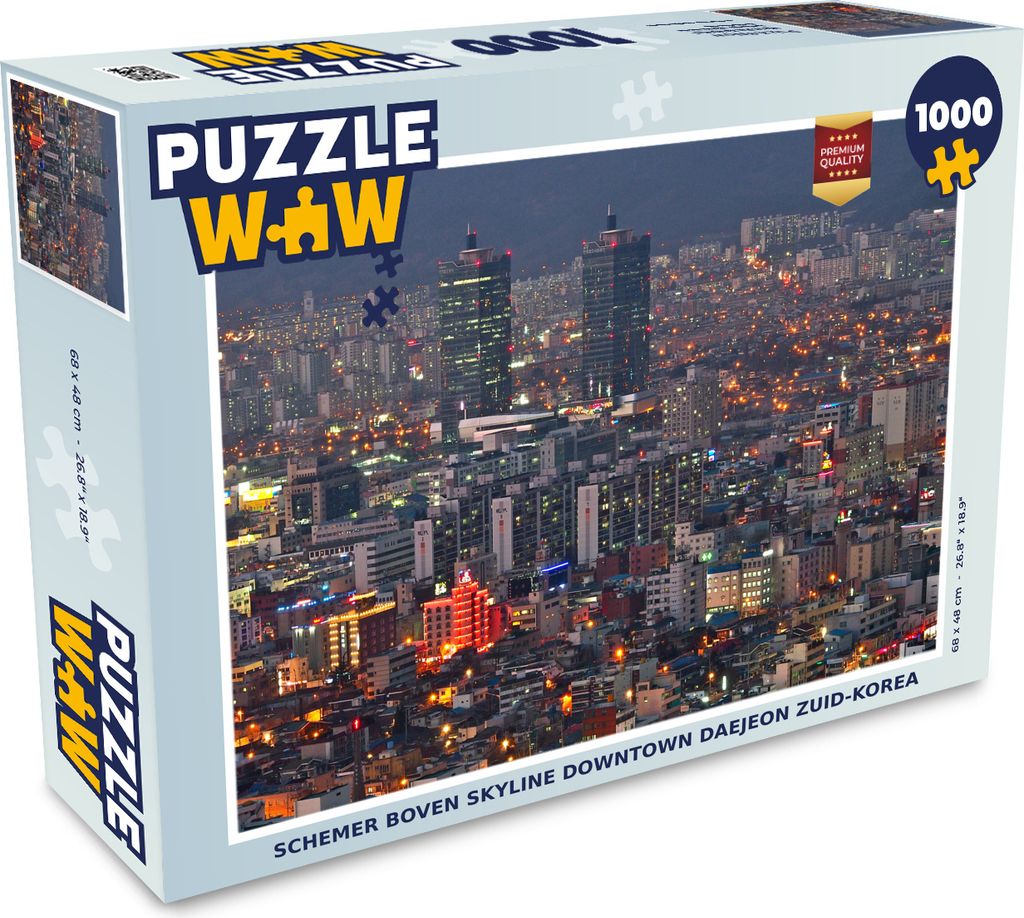MuchoWow Puzzle 1000 Teile Dämmerung über der Skyline von Daejeon Südkorea - Erwachsene - Rätsel