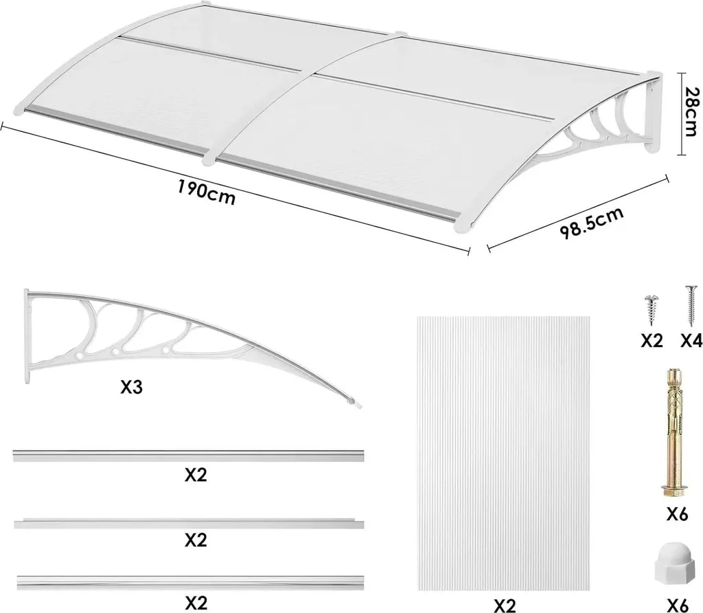 Tenda da Esterno Bianca 190 cm - Design Moderno in Alluminio