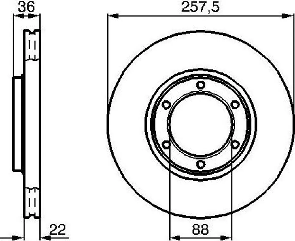 2 Disques de Frein Bosch 0 986 478 596 pour Opel Frontera A SUV 257.5mm