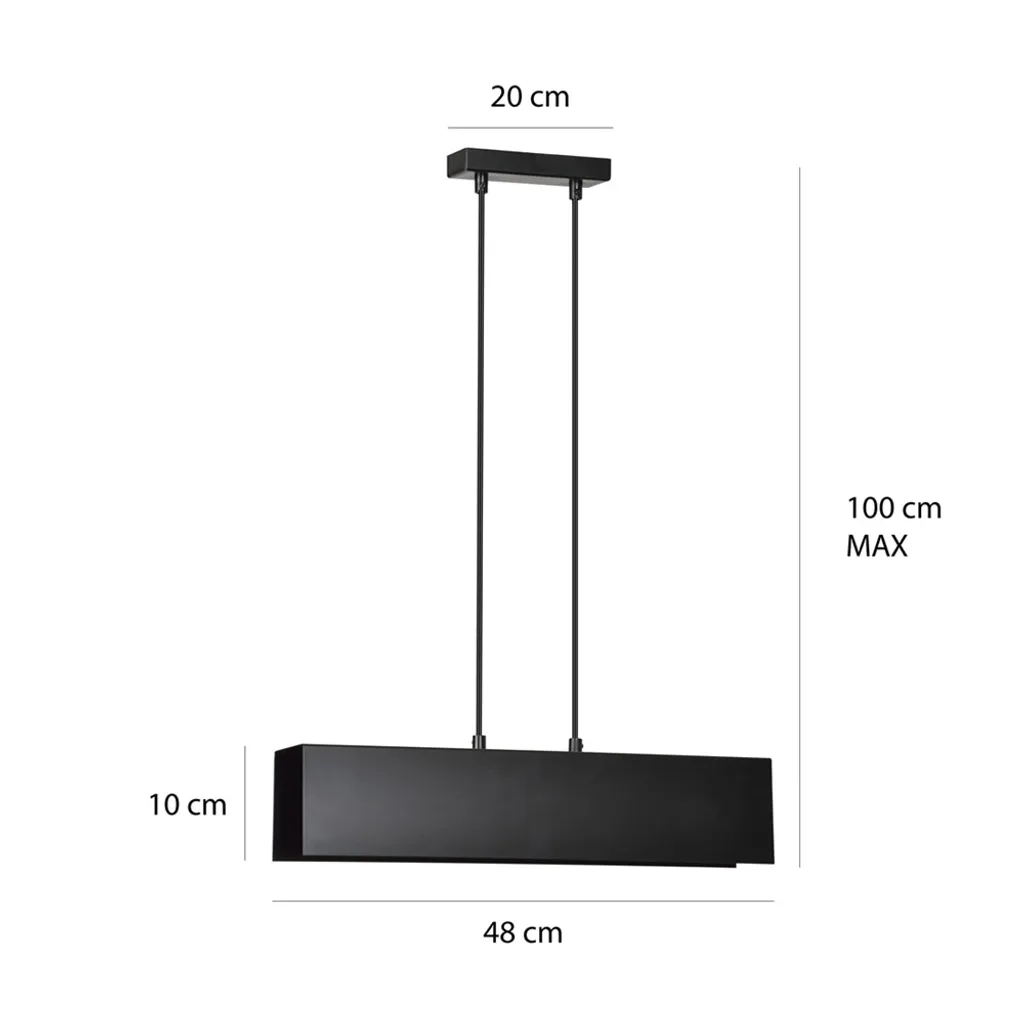 Suspension pour Table à Manger GENTOR 2 - Éclairage Noir Double 2xE27 - 4