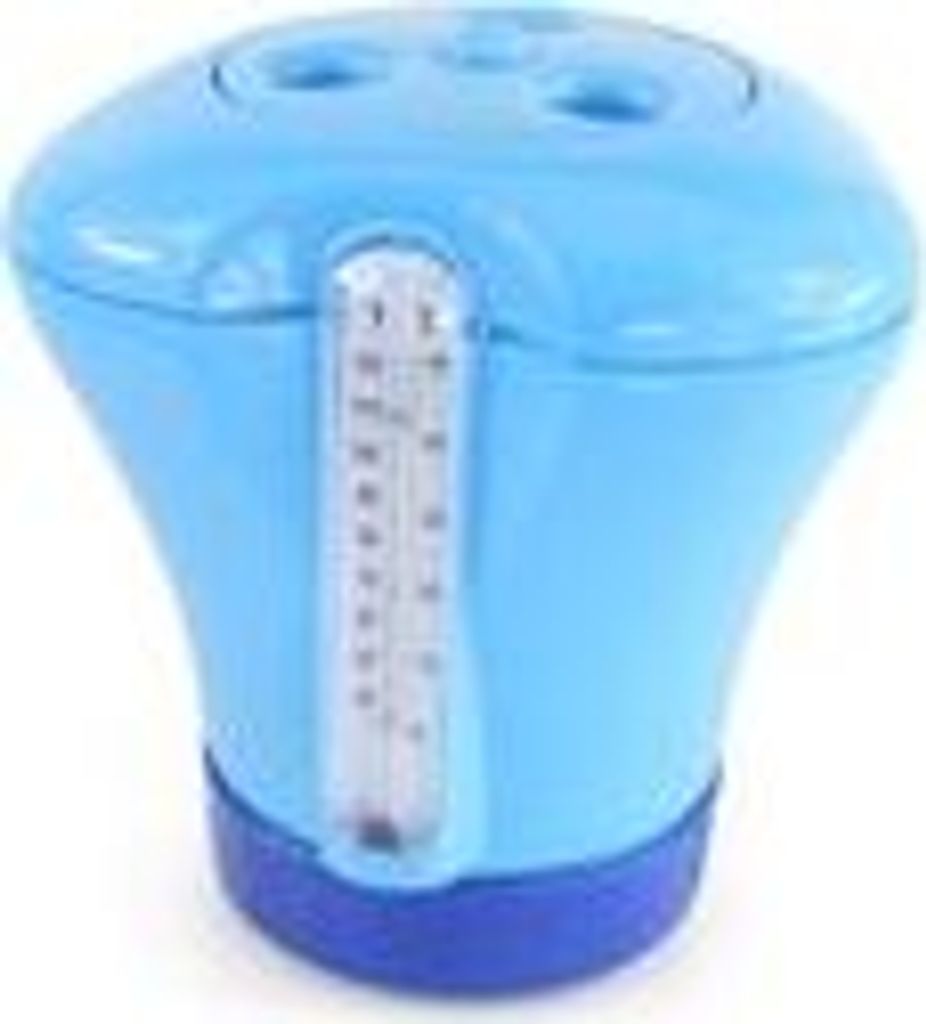 Pool Dosierschwimmer blau inkl. Thermometer und Nachfüllanzeige