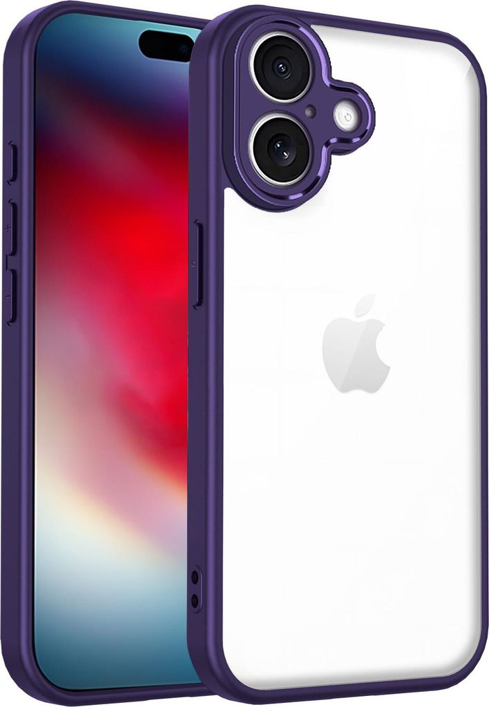 Hülle für iPhone 17 Transparente Rückseite TPU Bumper Stoßfest Handyhülle Lila