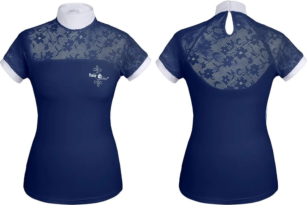 Tenue de Concours Équitation Femme Lucia Navy Manches Courtes T40