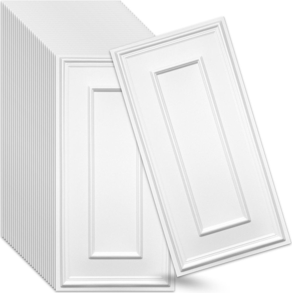 Verdico | 3D Wandpaneele Polystyrol - Weiß - 100x50 Cm - 32 Stück - Innendekoration - 16 m2