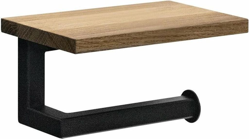SKA Uchwyt na papier toaletowy z półką 15x8x10cm, czarny Zdjęcie produktu 