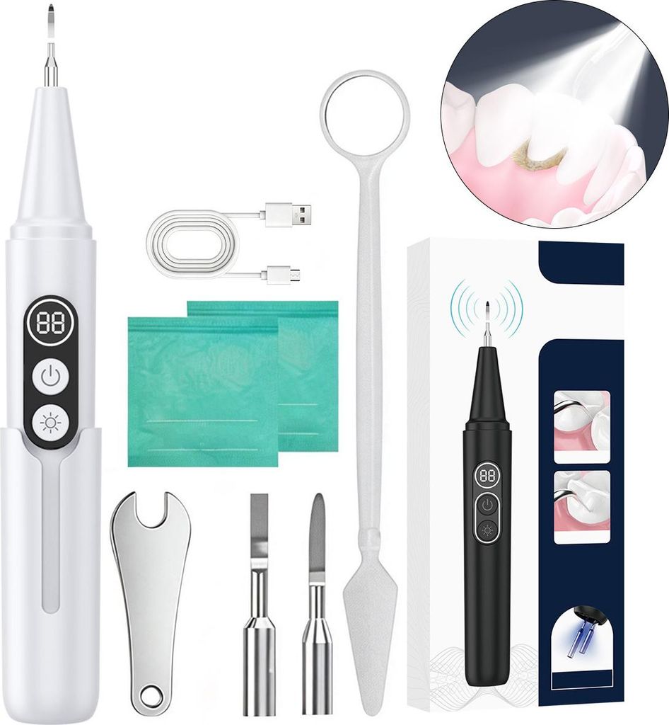 Ultraschall Zahnreiniger mit Kamera & LED Licht, 5 Stufen, Produktbild 