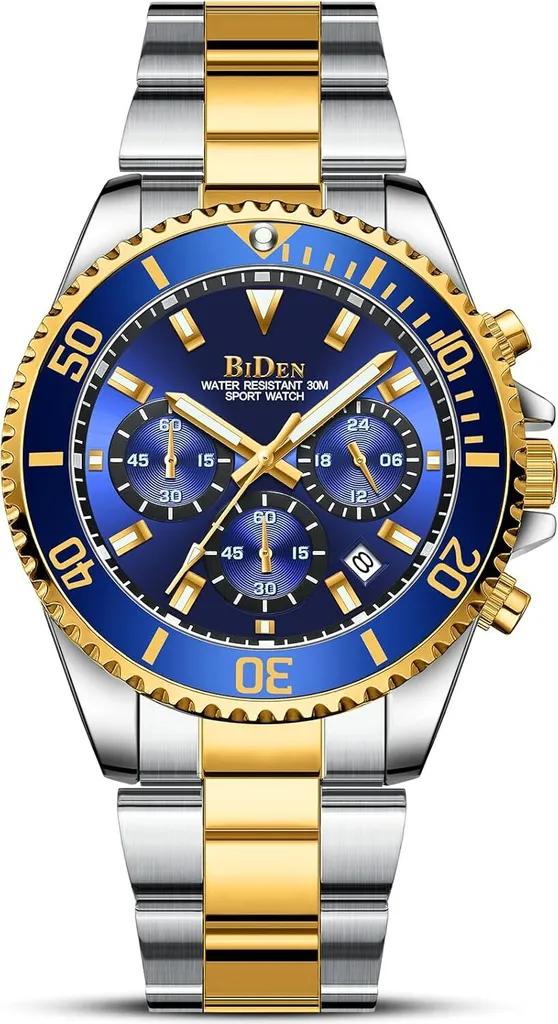 Orologio Multifunzione Uomo Quarzo Acciaio Inox Precisione Elegante