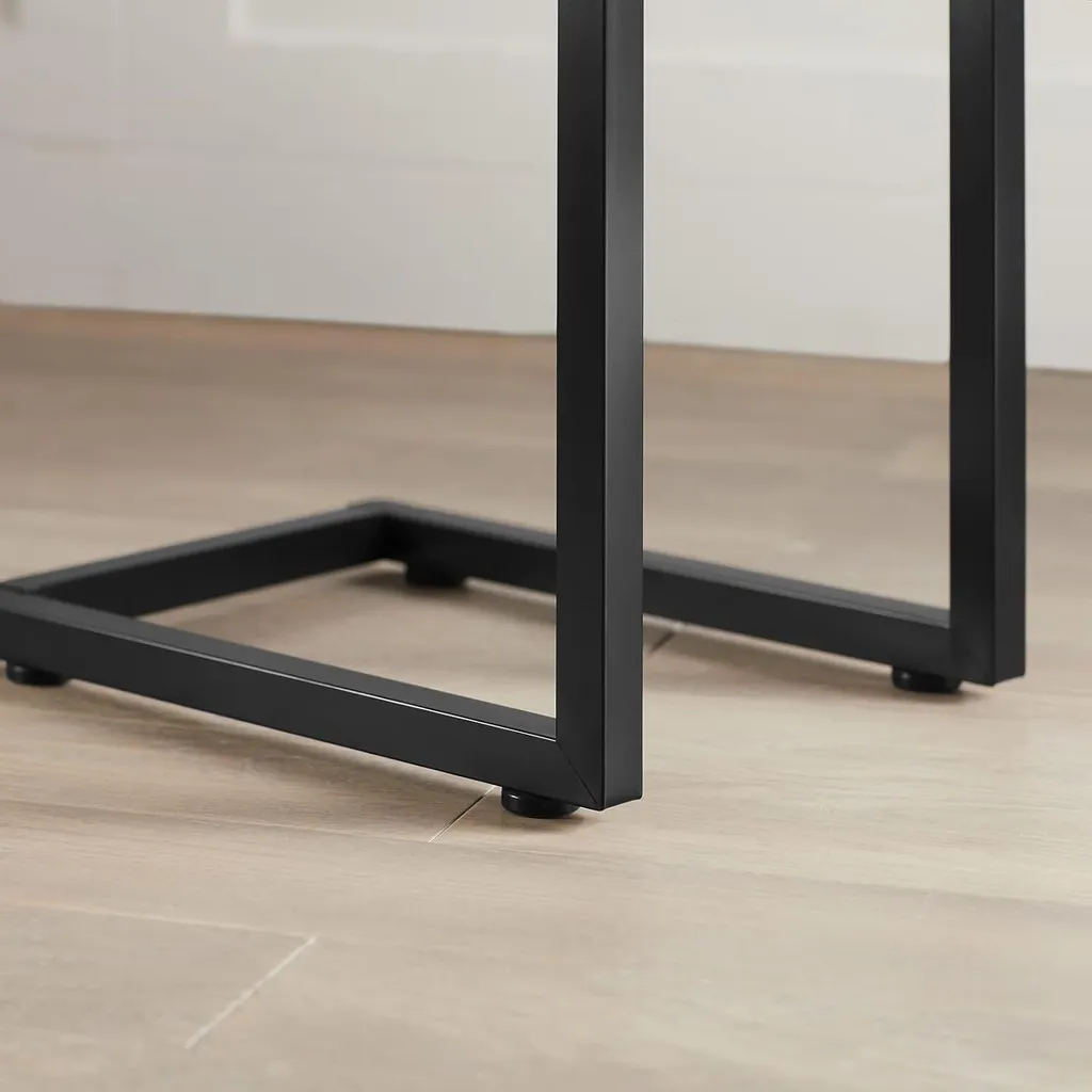 Table pour Ordinateur Portable Grise en Métal - Support Stable MDF