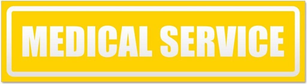 Kiwistar - Autoaufkleber - Gelb - 30 x 8 cm - Medical Service invertiert - Hinweis Aufkleber Sticker für Auto, Kfz, Fahrrad, PKW, LKW