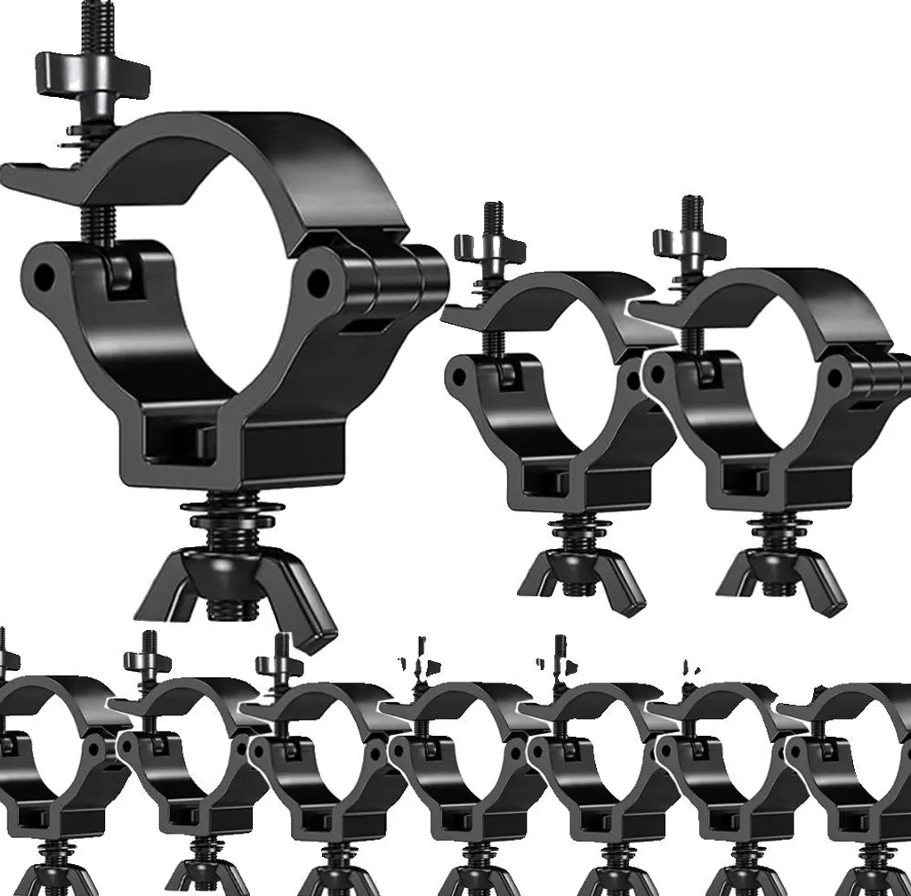 Morsetto per illuminazione, Alluminio per impieghi gravosi, Compatibile con apparecchi da 48-51 mm, Progettato per luci a testa mobile, Fonte di alimentazione CA, Flusso luminoso inferiore a 60