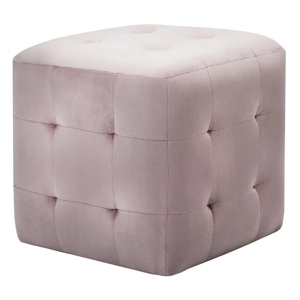 SYFAX™ Pouf 2 pz Rosa 30x30 in Velluto - Set Elegante per Salotto