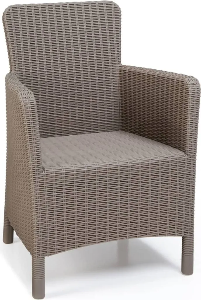 Allibert Trenton Fauteuil de Jardin en Résine Tressée Rotin Cappuccino