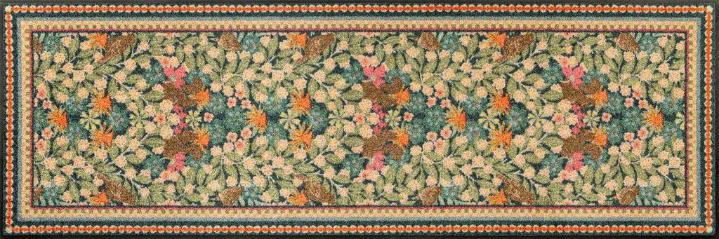 wash+dry Design Schmutzfangmatte - Garden Luxe Blue - 60 x 180 cm