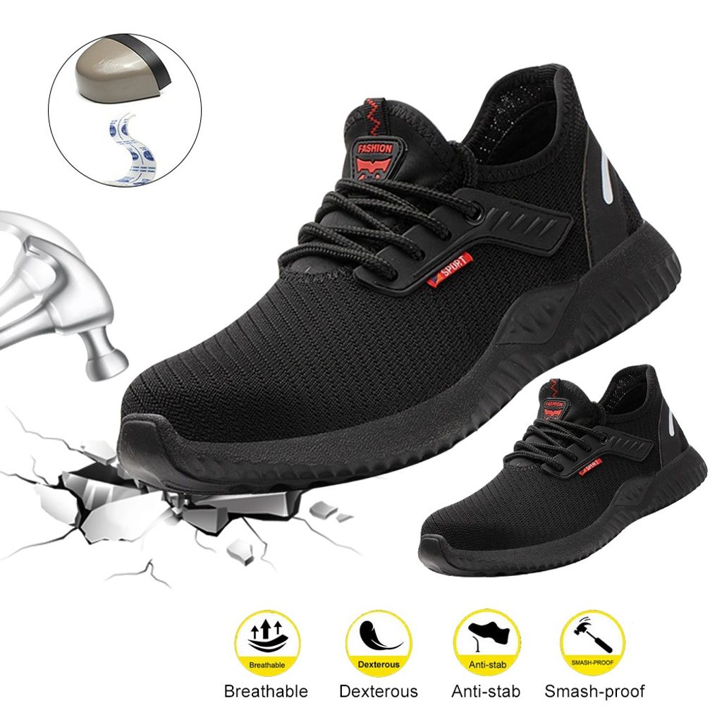 Sicherheitsschuhe Arbeitsschuhe Schutzschuhe mit Stahlkappe Atmungsaktiv Sneaker 