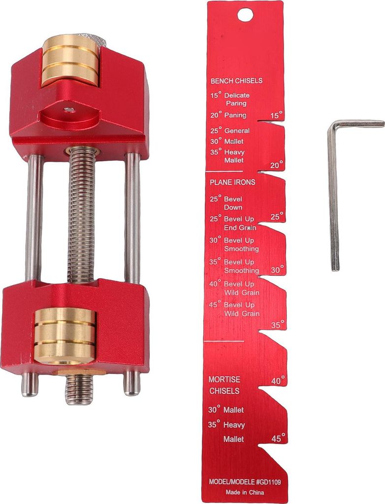 Schleifhilfe für Meißel, Hobel und Schleifscheiben mit Rollen-Winkellehre für Schreiner – Präzises Schleifset