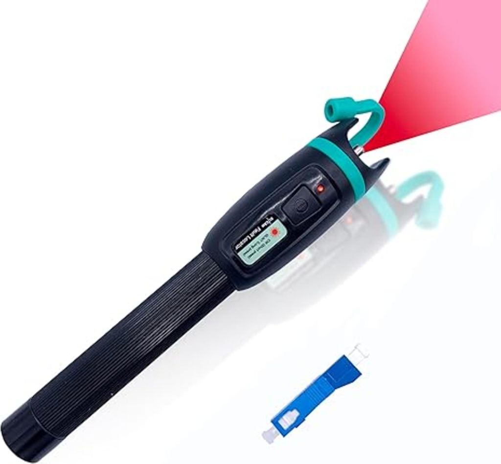 Elfcam - VFL-Laserstift 50 mW für Glasfaser - Bis zu 50 km, mit SC-zu-LC-Adapter, Kompatibel mit SC/FC/ST/LC