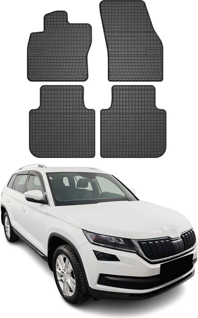 OMAC Gummi Fußmatten für Skoda Kodiaq 2017-2025 Automatten Gummi TPE Schwarz 4x