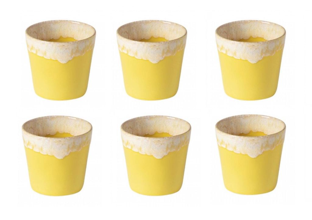 Costa Nova Grespresso Lungo-Tassen – 6er-Set – Gelb – 7,5 cm große Kaffeetassen