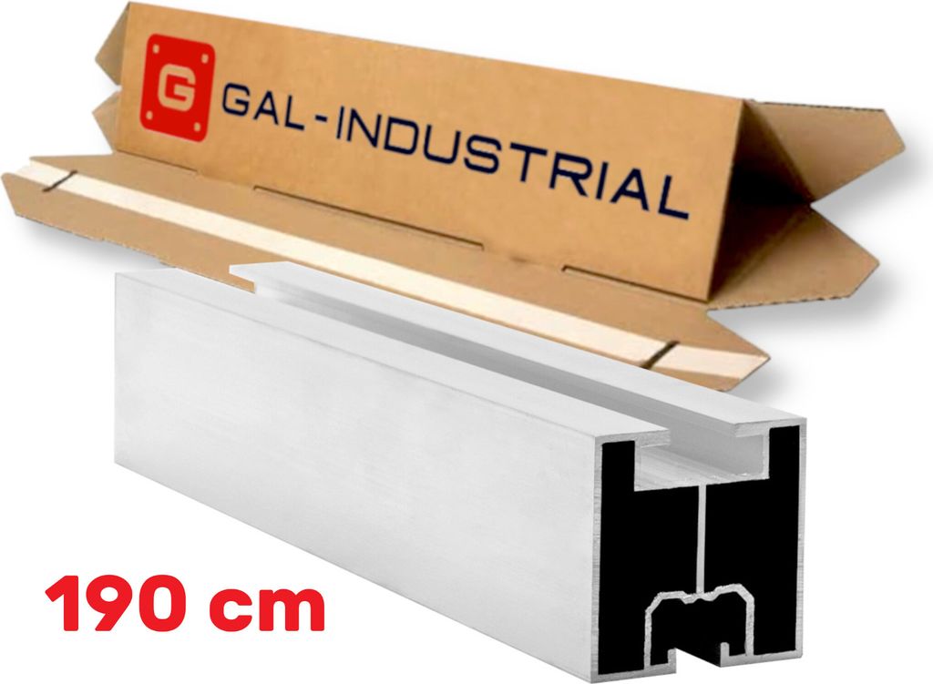 GAL- INDUSTRIAL | Aluprofil für photovoltaik – 190 cm – Typ T – Solarschiene Alu Solarprofil - Photovoltaik Montageprofil - Zuschnitt nach Maß