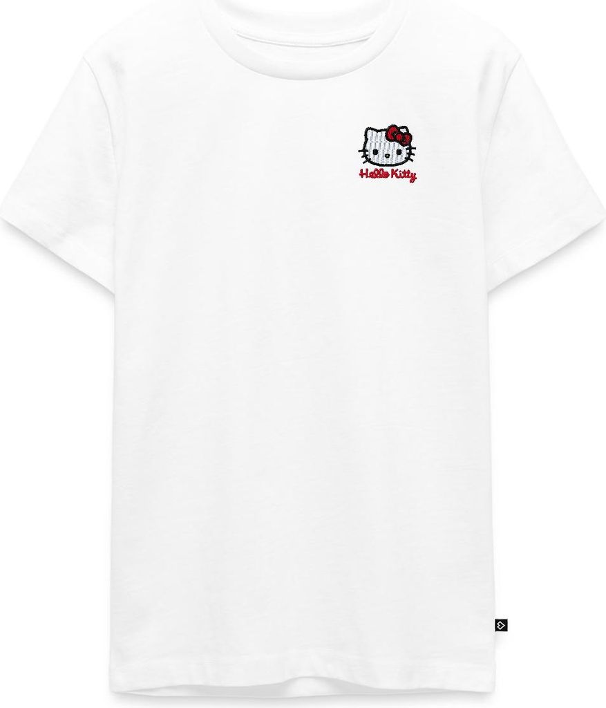 Spreadshirt Hello Kitty Stick Portrait Teenager Premium T-Shirt, 146/152 (10 Jahre), Weiß