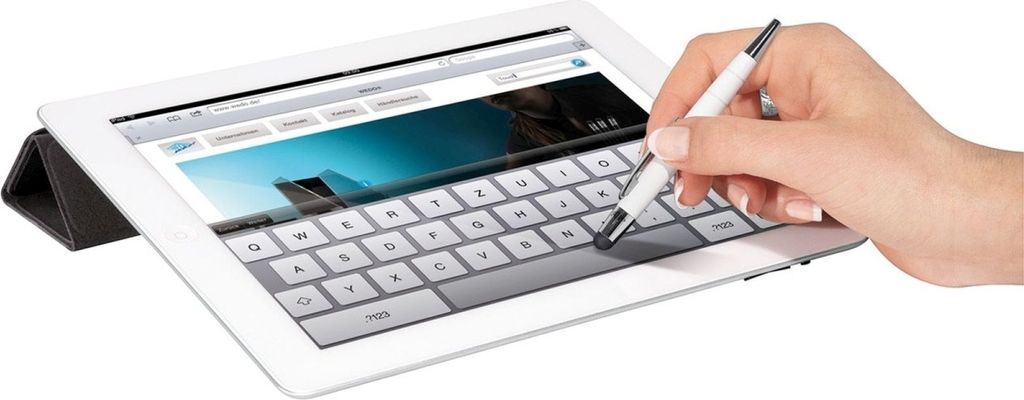 Kugelschreiber mit Touchpen weiß Packung mit 25 Stück