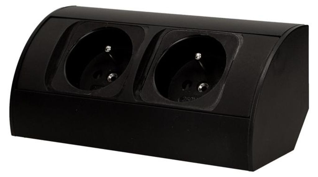 Möbelsteckdose 2X2P+Z Schwarz – On-Ae-1303/B Produktbild 