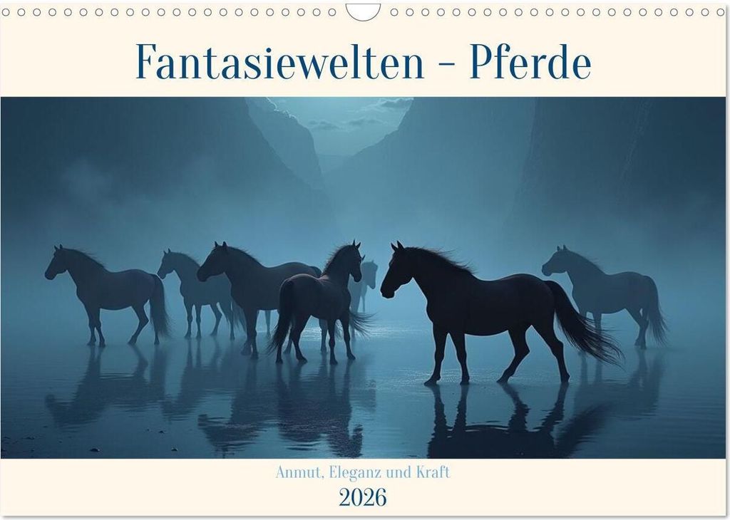 Fantasiewelten - Pferde (Wandkalender 2026 DIN A3 quer), CALVENDO Monatskalender