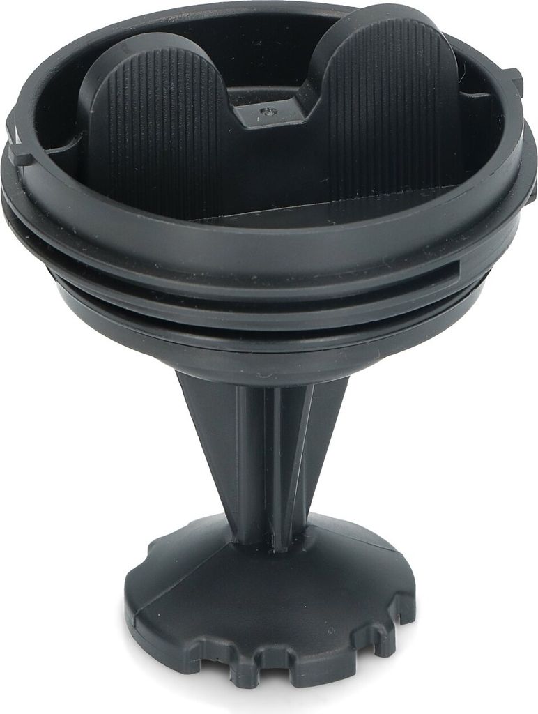 A black washing machine lint filter is shown against a white background.