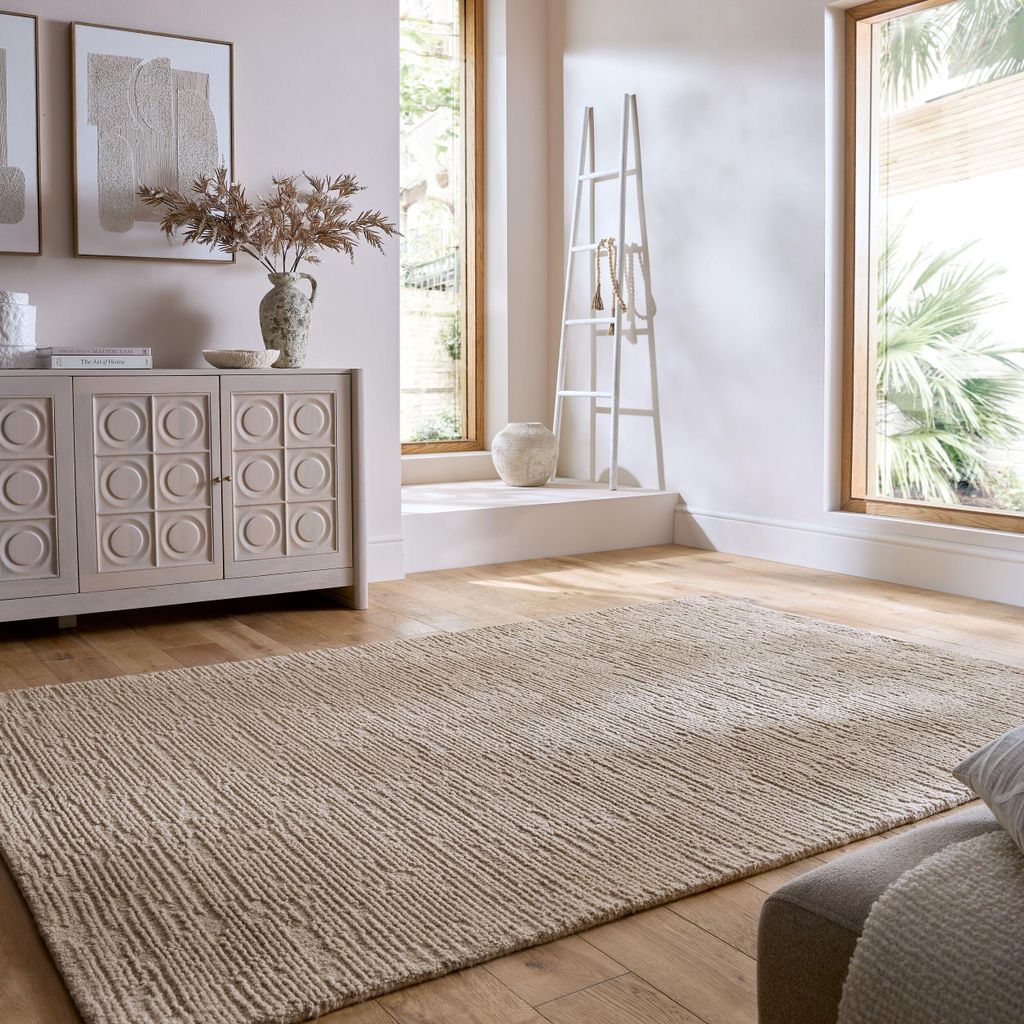 Wollteppich Boucle, Unifarben, Strapazierfähig, natürlich & pflegeleicht Natur Rechteckig 160x230 | 100% Wolle