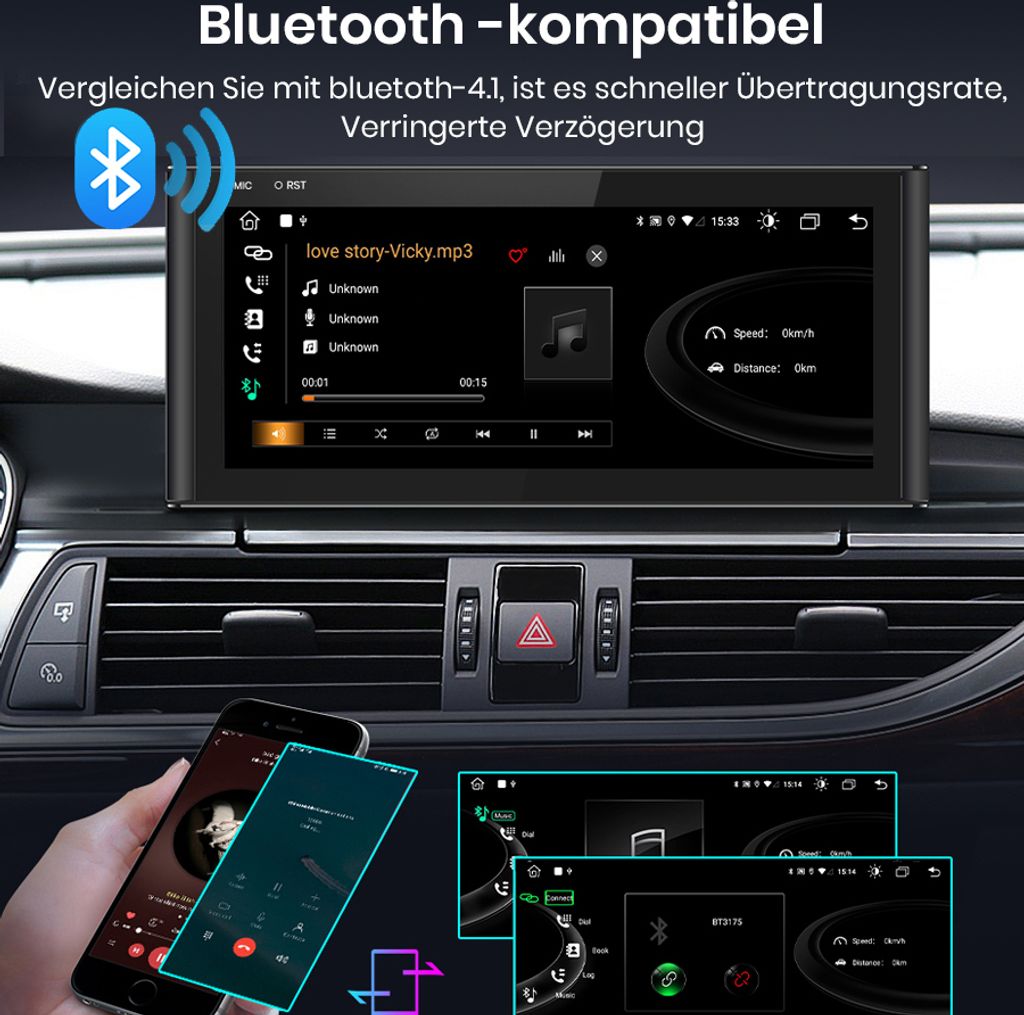 Autoradio Pour Nissan Qashqai J10 2006-2016 2+32G Carplay Sans Fil HIFI Bluetooth Avec écran 9