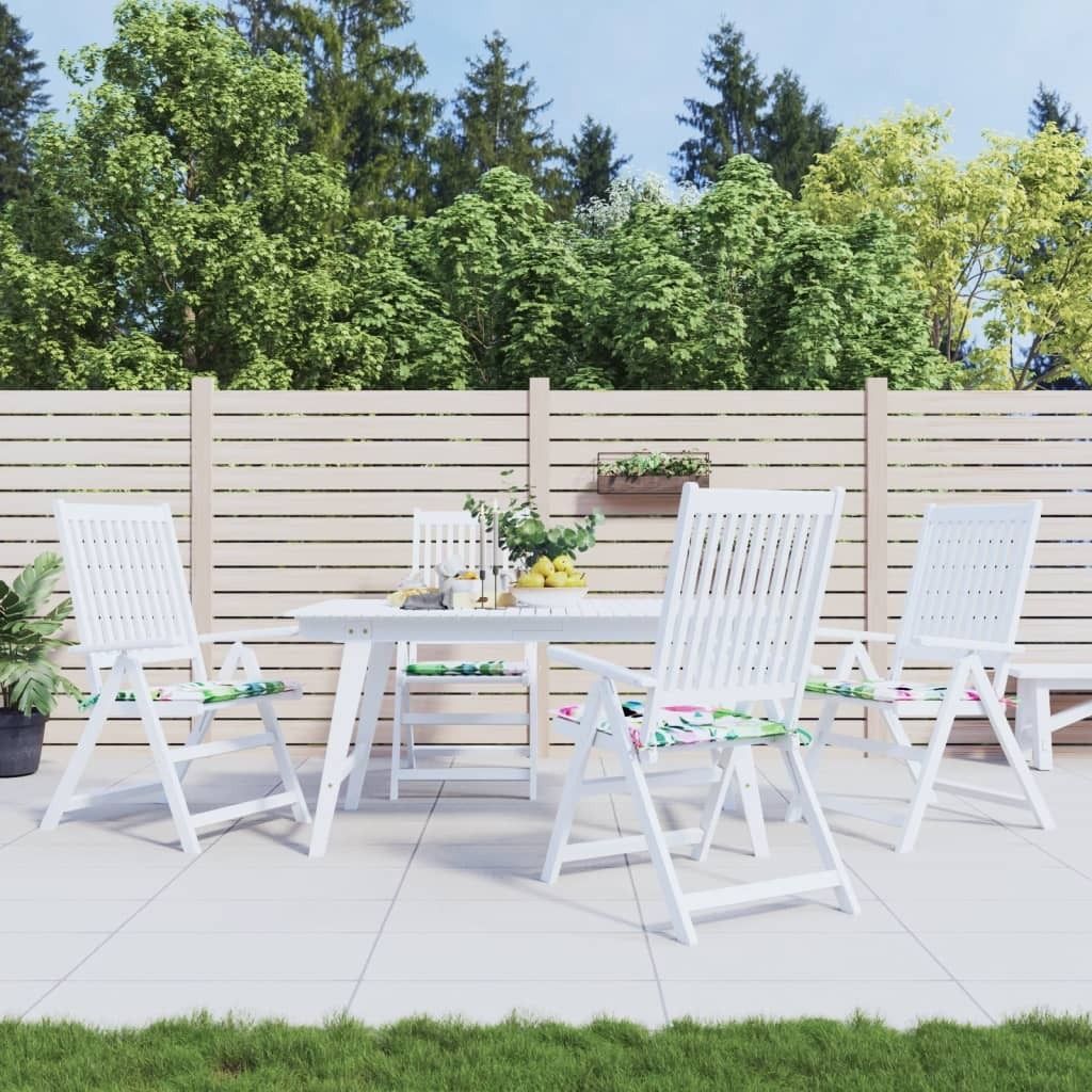 The Living Store Gartenstuhl-Kissen 4 Stk. Mehrfarbig 50x50x3 cm Stoff