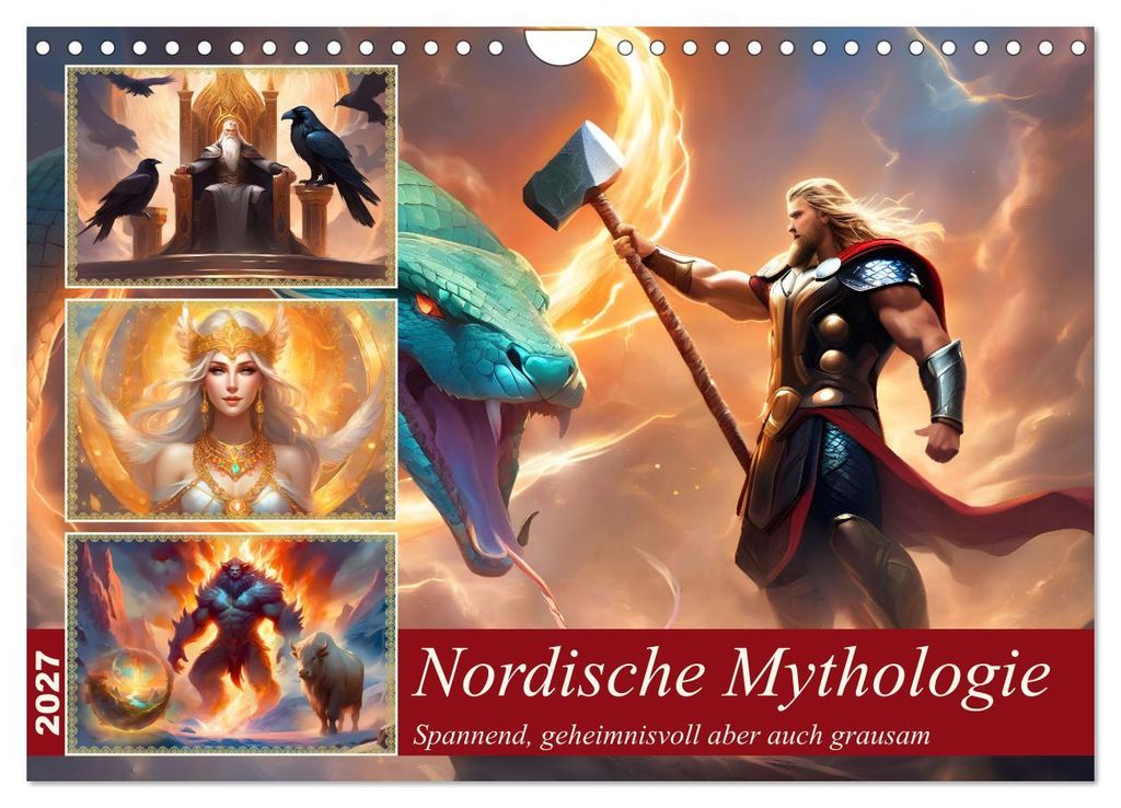 Nordische Mythen (Wandkalender 2027 DIN A4 quer), CALVENDO Monatskalender