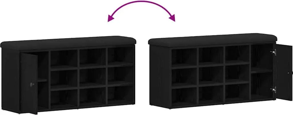 Banc d'entrée avec rangement noir - Solution idéale gain de place - 11