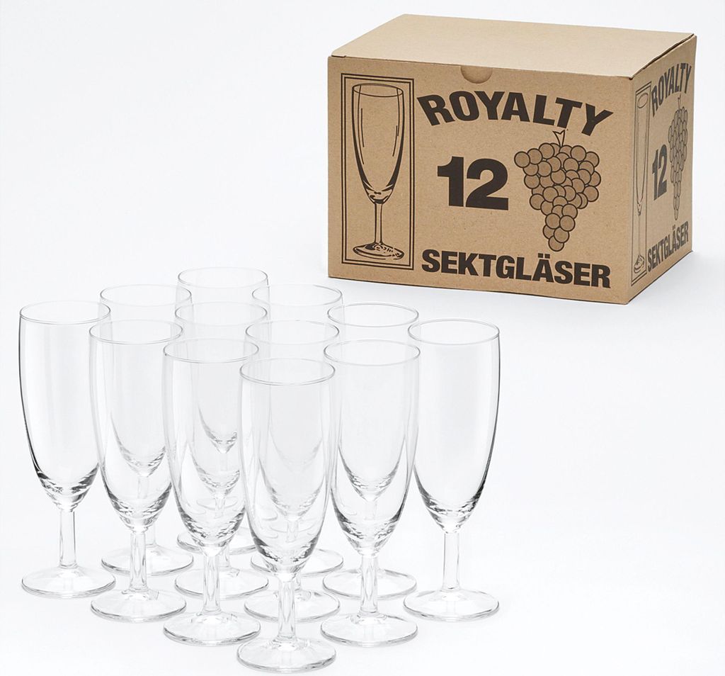 VAN WELL Sektglas 12er Set transparent Sektgläser