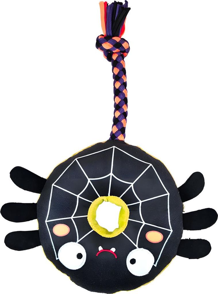 Nobby Hundespielzeug Halloween Plüsch Spinne mit Seil