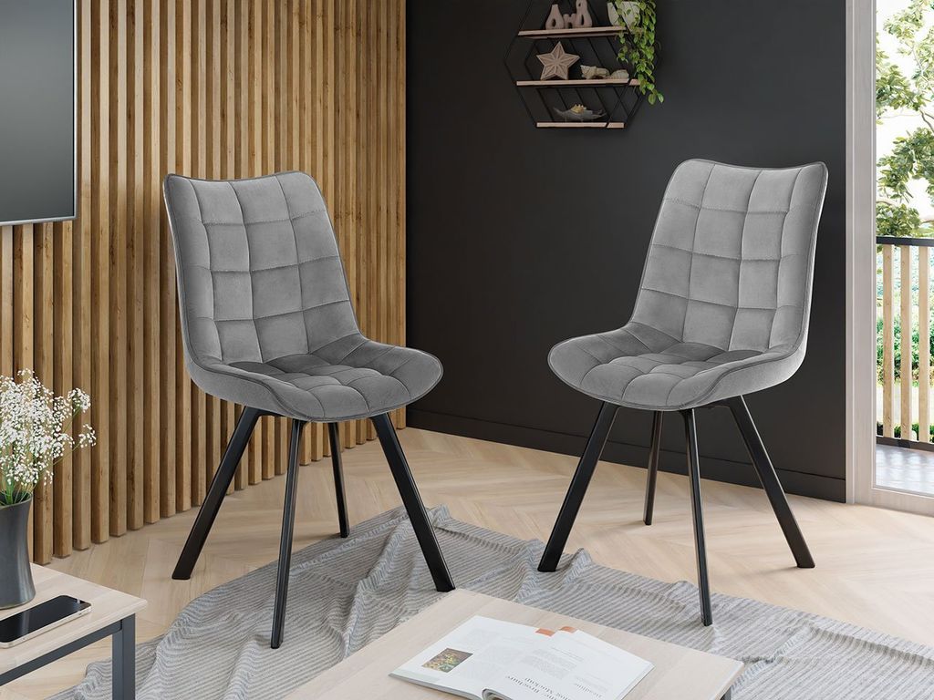 Set 2x čalouněná kuchyňská židle RAMELTON - šedý Obrázek produktu 1