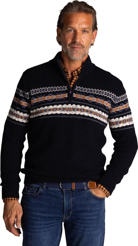 New Zealand Pullover navy bedruckt normale Passform