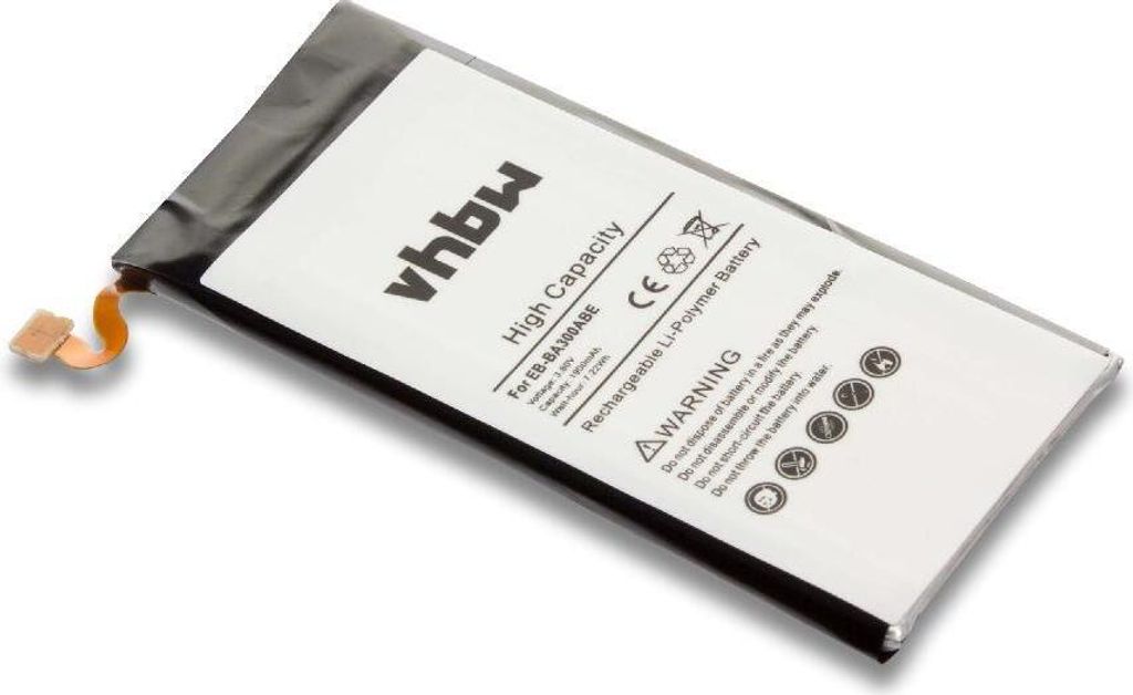 vhbw Akku kompatibel mit Samsung Galaxy A3 SM-A300FU, A3 SM-A300F, A3 SM-A3009 Handy Smartphone Telefon (1900 mAh, 3,8 V, Li-Polymer)