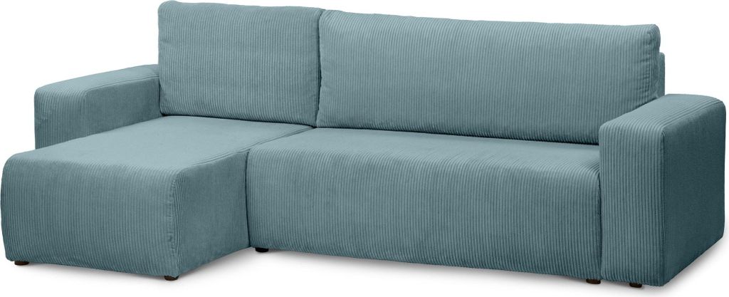 Ecksofa mit Schlaffunktion 3-Sitzer - Stoff POSO 26 Türkis