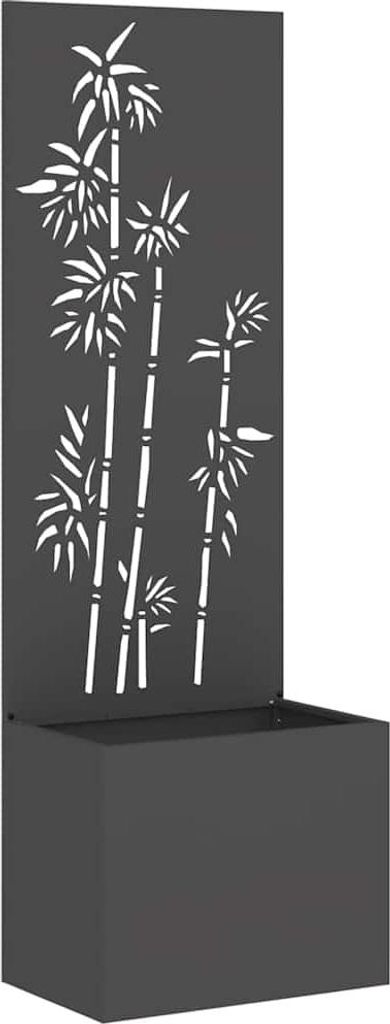 Garten Sichtschutz-Leinwand Floral Schwarz 50 x 140 cm