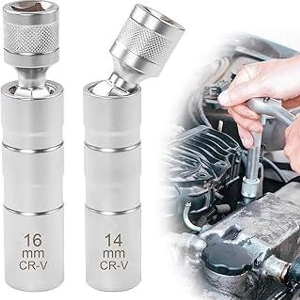 Offerta Set 2 Chiavi Candele Magnetiche 14mm+16mm Flessibili 3/8"