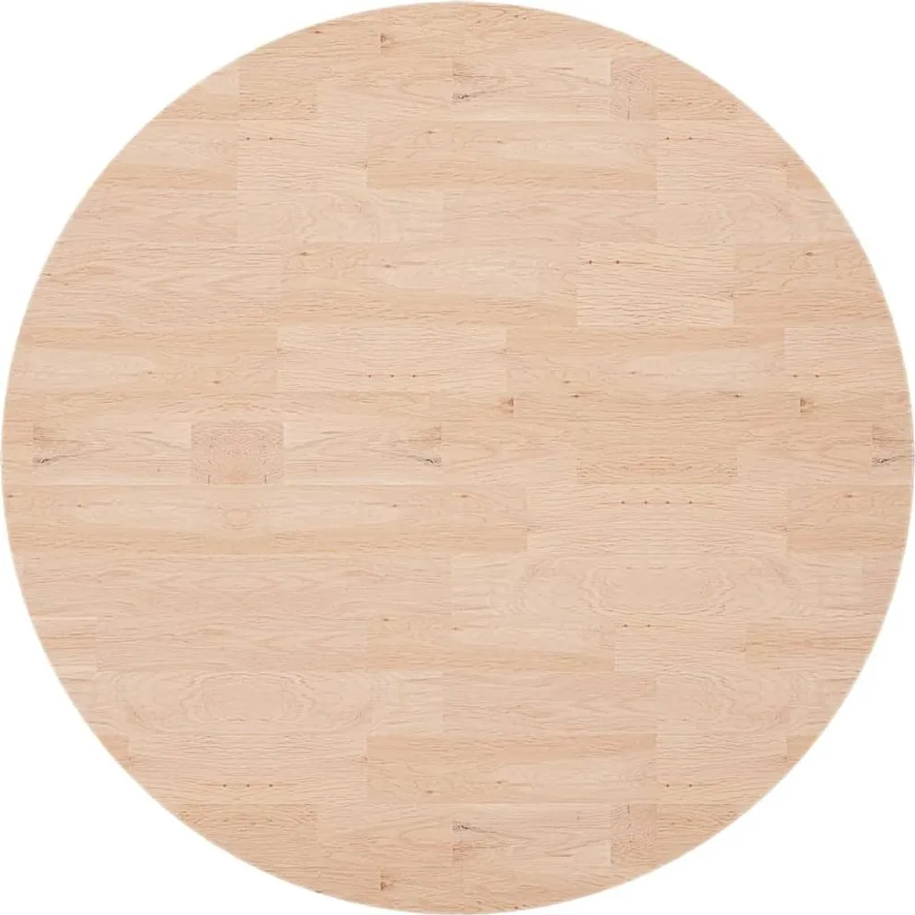 vidaXL Plateau de table rond Ø90x4 cm en chêne massif non traité brut