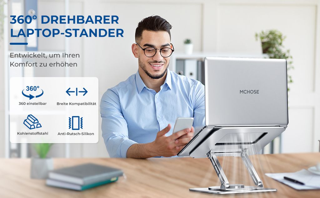 7Magic LaptopStänder, Belüfteter Laptophalter, Faltbarer Produktbild 11