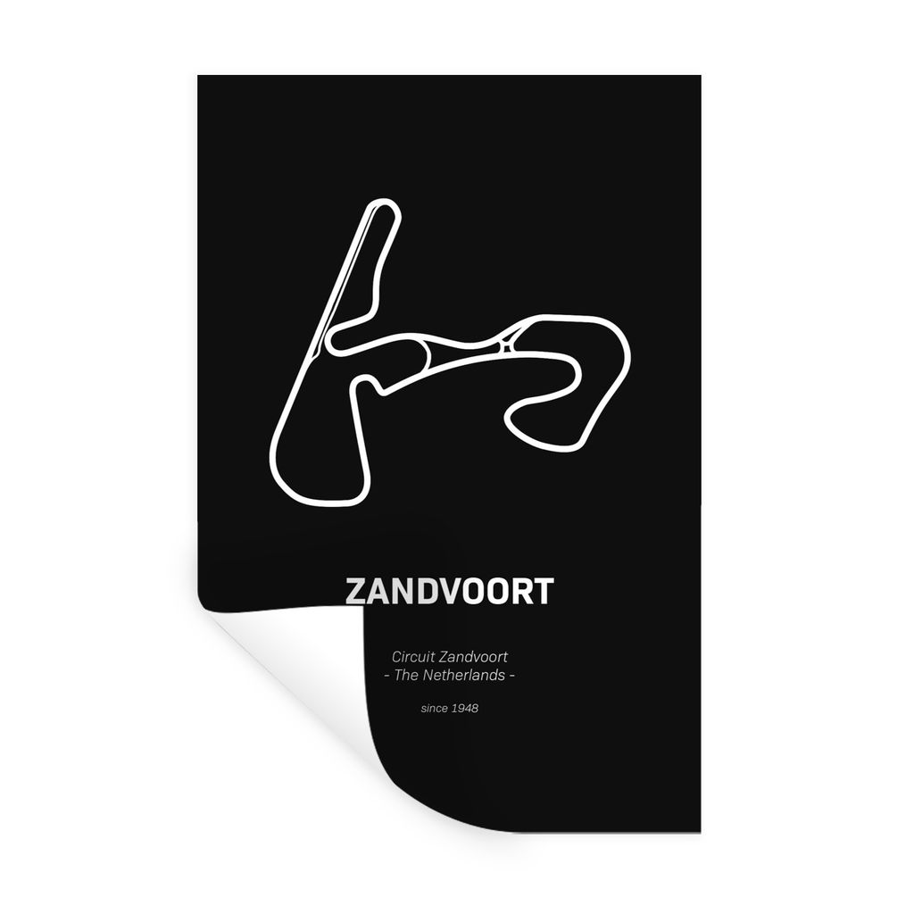 MuchoWow Wandtattoo Wandsticker Wandaufkleber Formel 1 - Zandvoort - Rennstrecke 60x90 cm Selbstklebend und Repositionierbar - Sticker - Dekorfolie